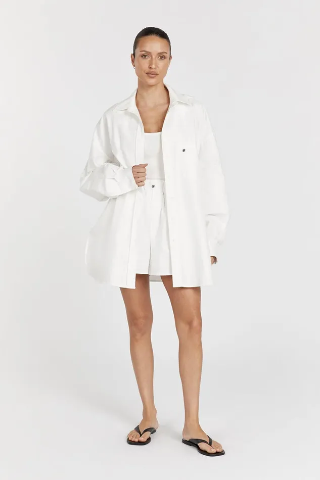 DISSH Long Sleeved RHEA WHITE COTTON SHIRT 8211 Women