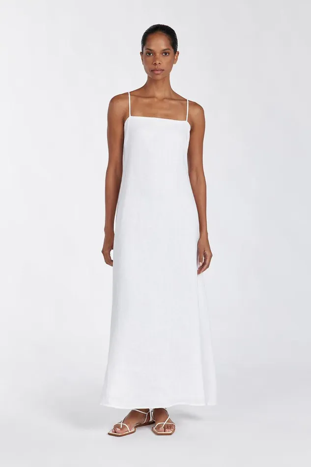 DISSH Maxi Dresses JEM WHITE LINEN MAXI DRESS 8211 Women