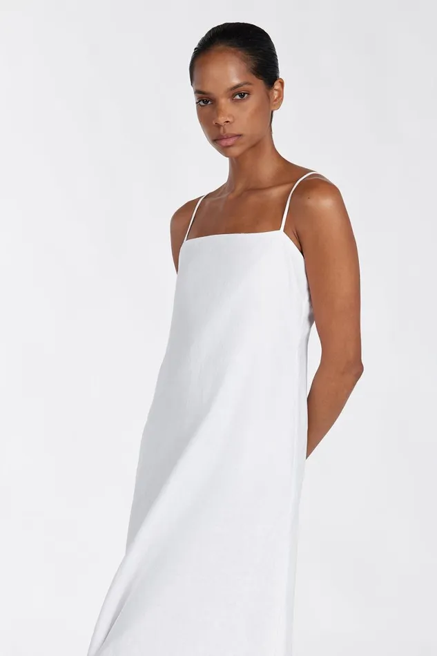DISSH Maxi Dresses JEM WHITE LINEN MAXI DRESS 8211 Women