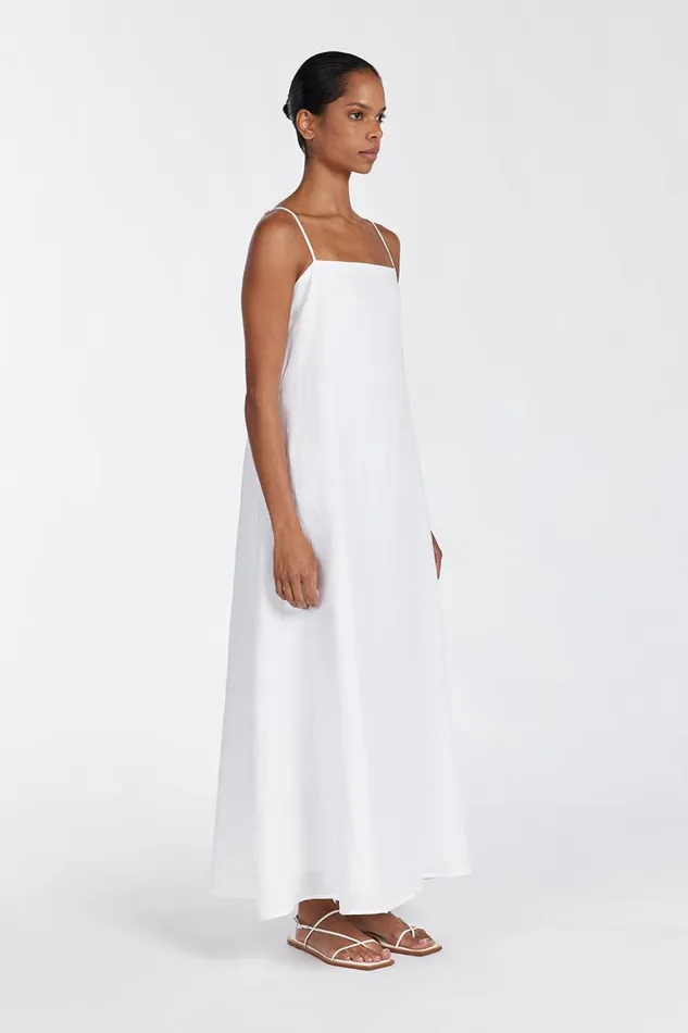 DISSH Maxi Dresses JEM WHITE LINEN MAXI DRESS 8211 Women