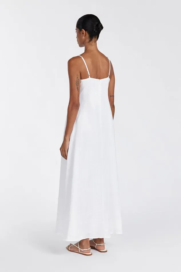 DISSH Maxi Dresses JEM WHITE LINEN MAXI DRESS 8211 Women