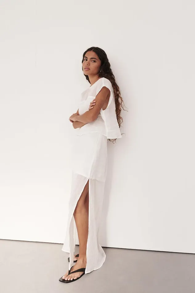 DISSH Midi KAI WHITE RAMIE MIDI SKIRT 8211 Women