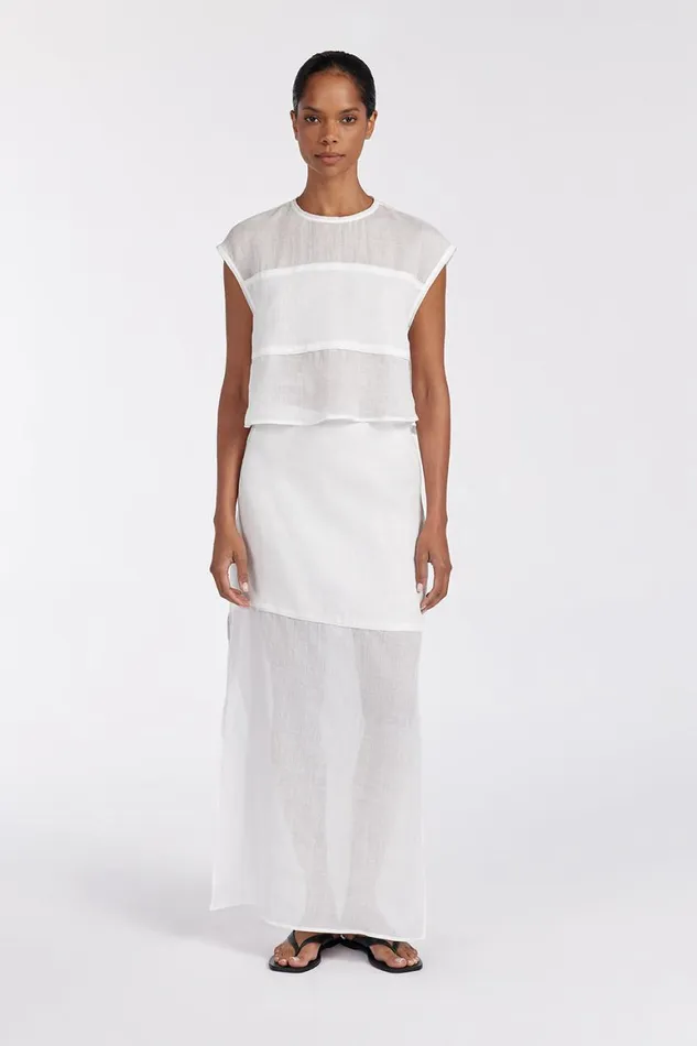 DISSH Midi KAI WHITE RAMIE MIDI SKIRT 8211 Women