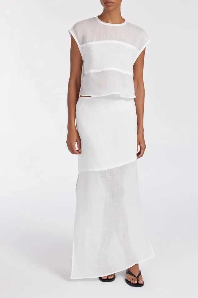 DISSH Midi KAI WHITE RAMIE MIDI SKIRT 8211 Women