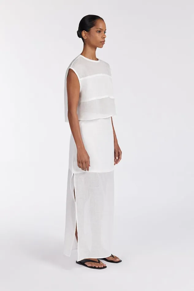 DISSH Midi KAI WHITE RAMIE MIDI SKIRT 8211 Women