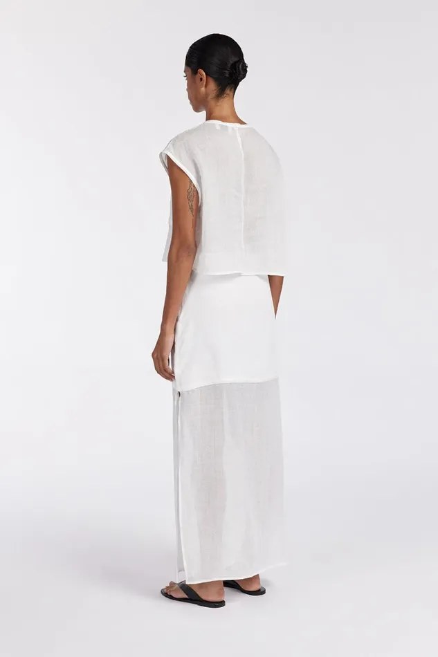 DISSH Midi KAI WHITE RAMIE MIDI SKIRT 8211 Women