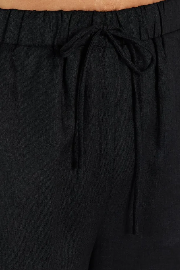 DISSH Pants GINA BLACK LINEN ELASTIC WAIST PANT 8211 Women