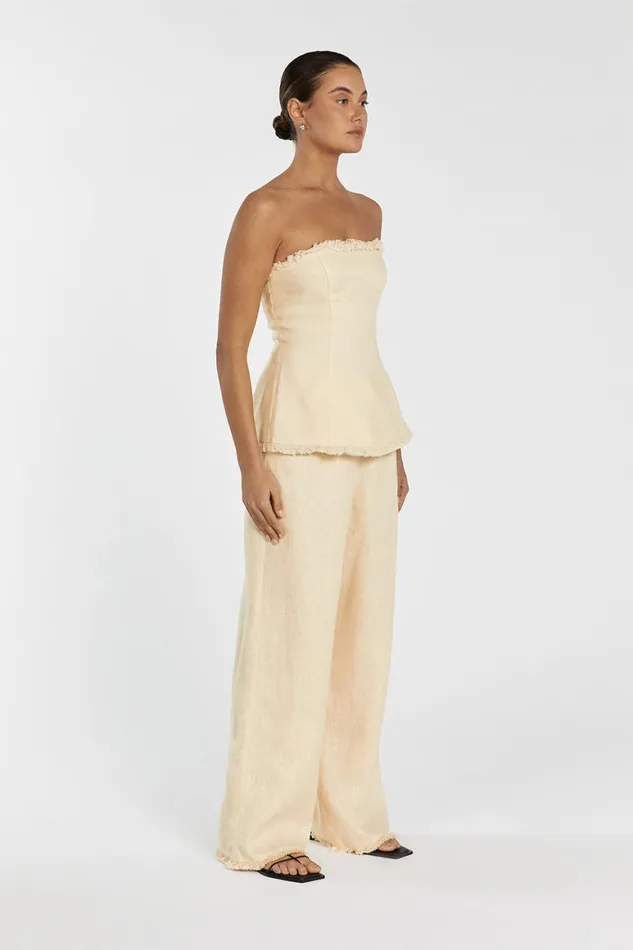 DISSH Pants ZAHARA LEMON LINEN FRINGED PANT 8211 Women