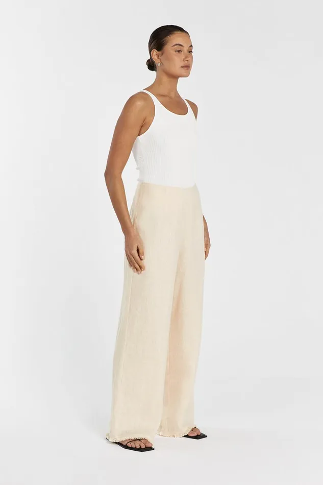 DISSH Pants ZAHARA LEMON LINEN FRINGED PANT 8211 Women