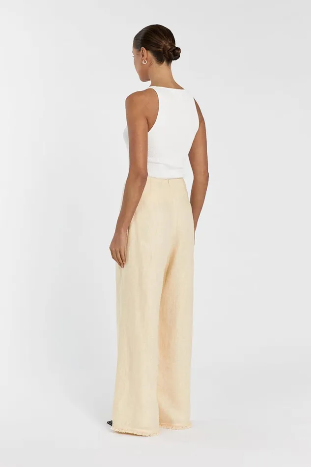 DISSH Pants ZAHARA LEMON LINEN FRINGED PANT 8211 Women