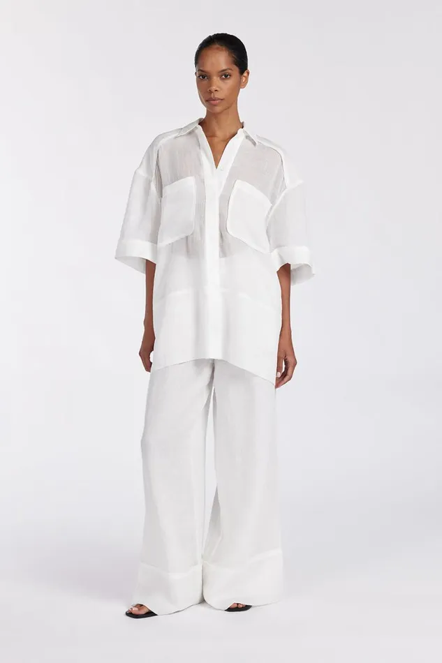 DISSH Shirts KAI WHITE RAMIE RESORT SHIRT 8211 Women