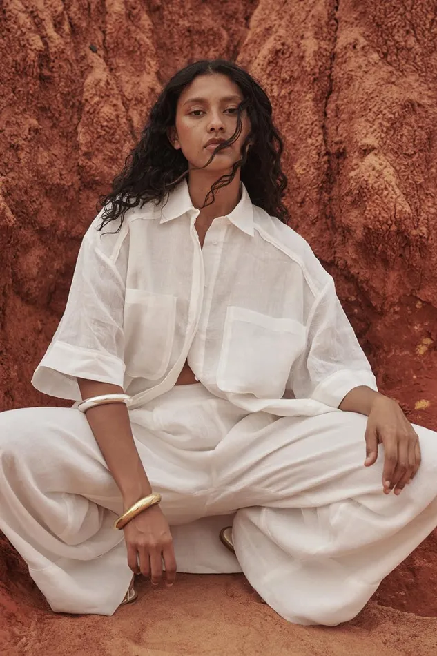 DISSH Shirts KAI WHITE RAMIE RESORT SHIRT 8211 Women
