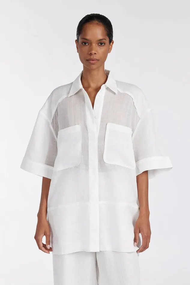 DISSH Shirts KAI WHITE RAMIE RESORT SHIRT 8211 Women
