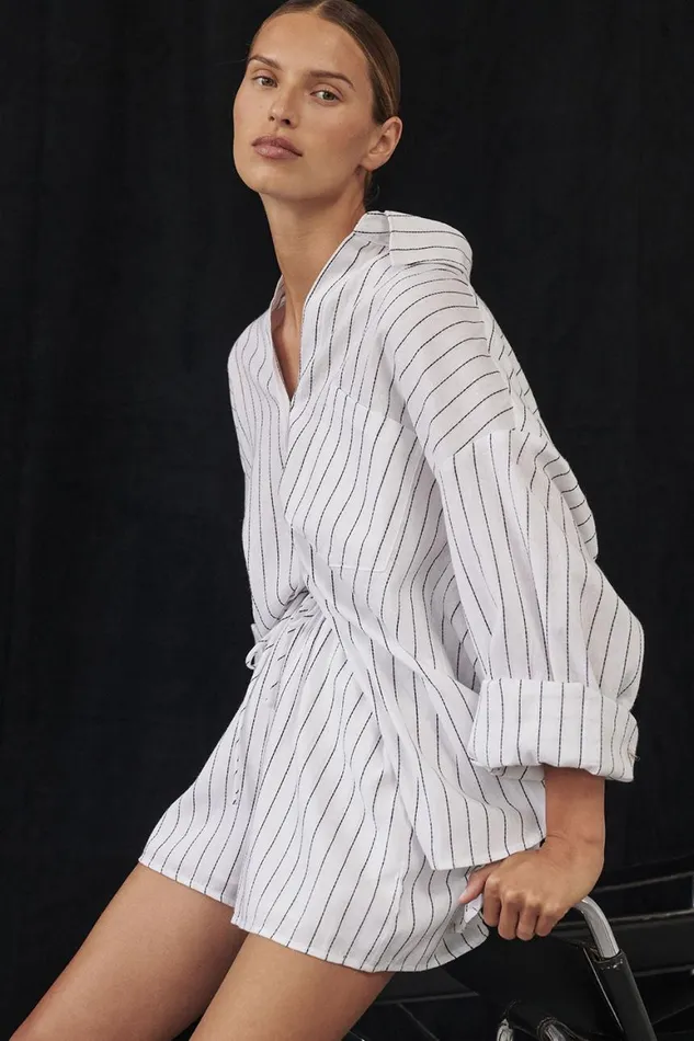 DISSH Shirts OLLIE WHITE STRIPE SHIRT 8211 Women