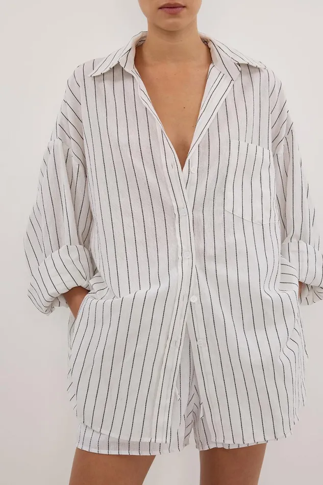 DISSH Shirts OLLIE WHITE STRIPE SHIRT 8211 Women