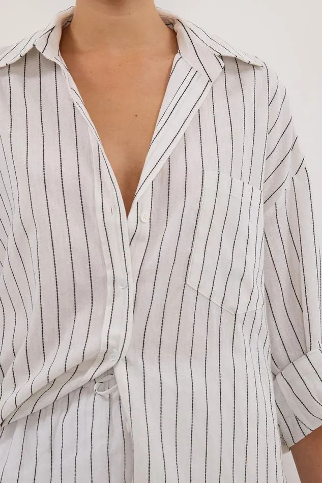 DISSH Shirts OLLIE WHITE STRIPE SHIRT 8211 Women