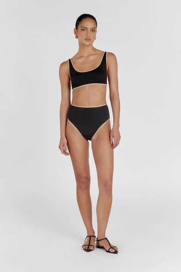DISSH Swimsuits BAILEY BLACK CONTRAST SCOOP TOP 8211 Women