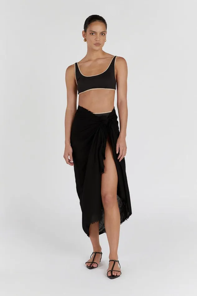 DISSH Swimsuits BAILEY BLACK CONTRAST SCOOP TOP 8211 Women