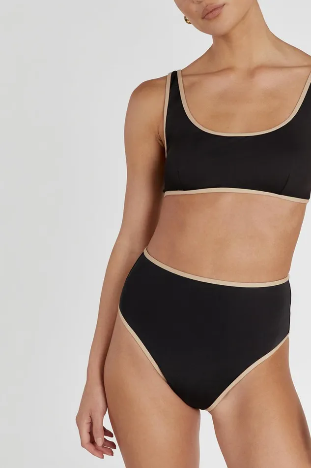 DISSH Swimsuits BAILEY BLACK CONTRAST SCOOP TOP 8211 Women