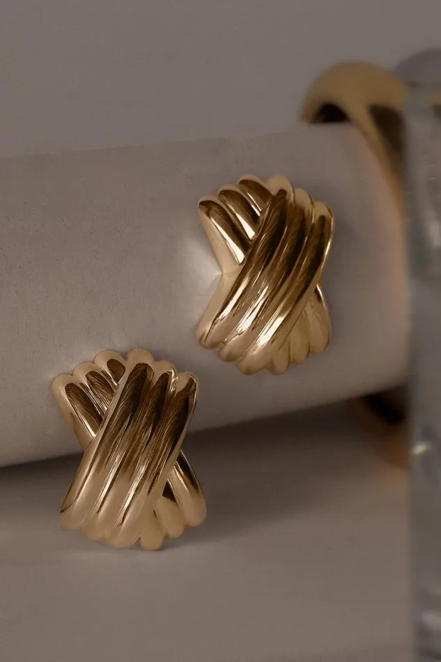 DISSH The Gift Shop MEGA TRIPLE X EARRING GOLD 8211 Women