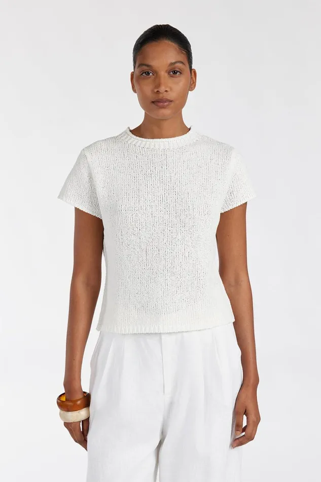 DISSH White Tops LEO OFF WHITE KNIT TOP 8211 Women