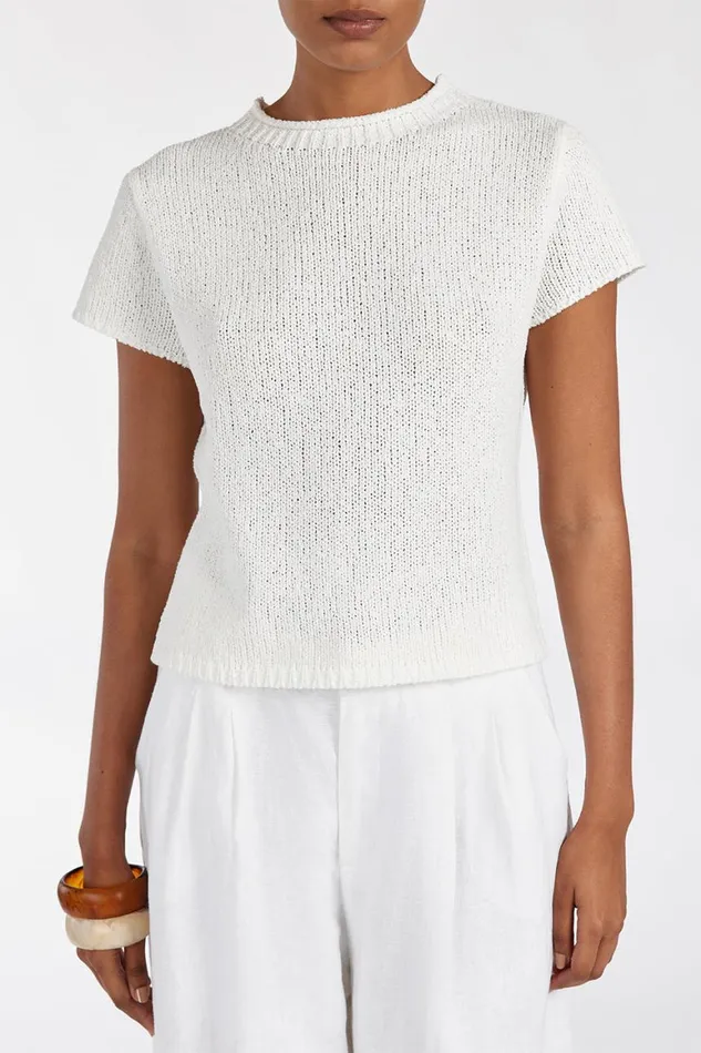 DISSH White Tops LEO OFF WHITE KNIT TOP 8211 Women