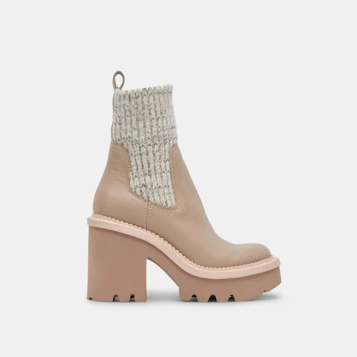 Drago Boots Taupe Leather Women Dolce Vita Boots and Booties