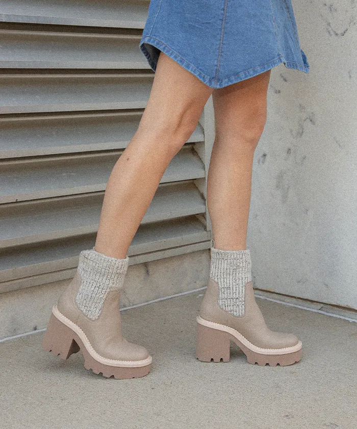 Drago Boots Taupe Leather Women Dolce Vita Boots and Booties