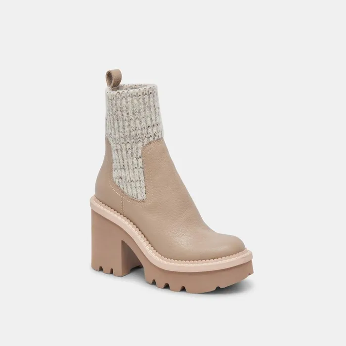 Drago Boots Taupe Leather Women Dolce Vita Boots and Booties