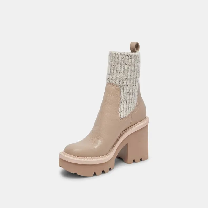 Drago Boots Taupe Leather Women Dolce Vita Boots and Booties