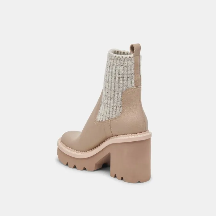 Drago Boots Taupe Leather Women Dolce Vita Boots and Booties