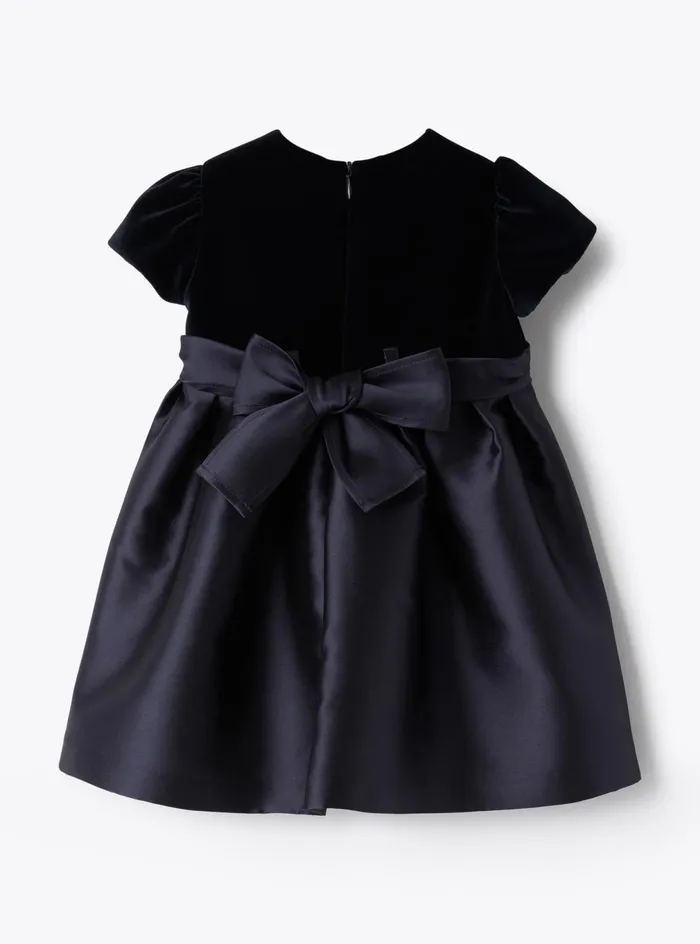 Dresses Baby 036Girl 216 Il Gufo Velvet And Mikado Dress