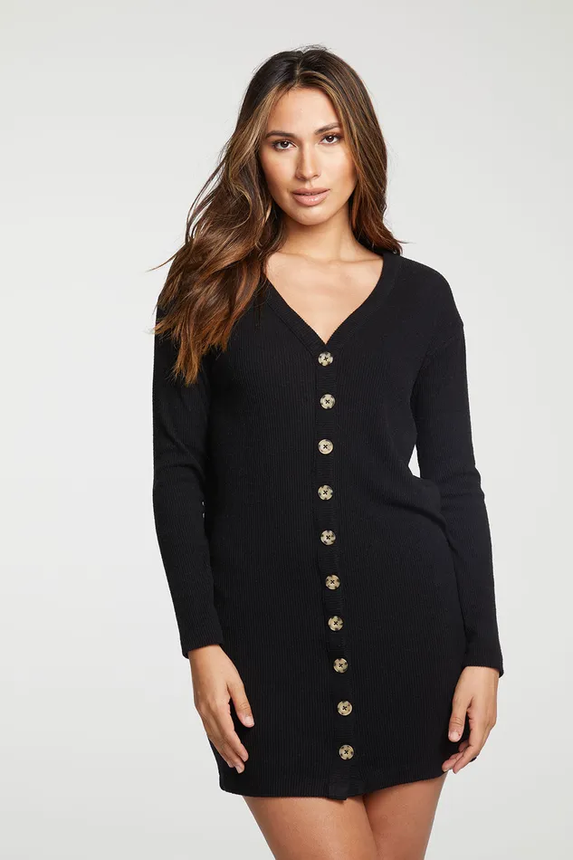 Dresses Chaser Brand Womens rPET Love Rib Button Down Cardigan Dress