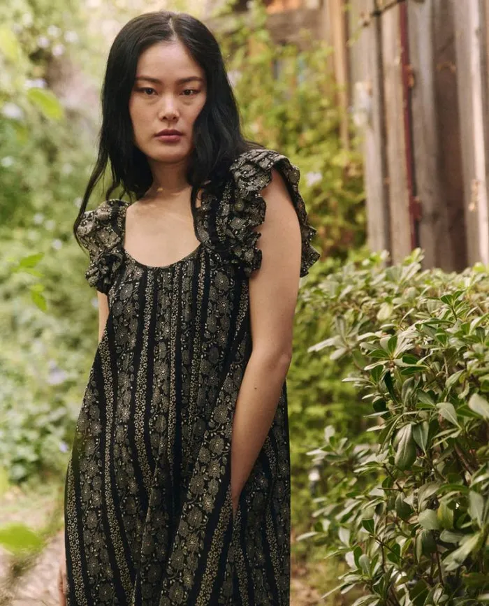 Dresses Women039s The Great The Cascade Dress Black And Cream Token Floral
