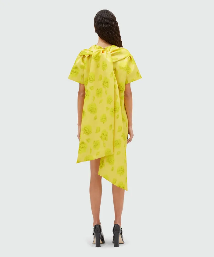 Duchesse Short Dress With Sash And Rose Print Women MSGM Dresses