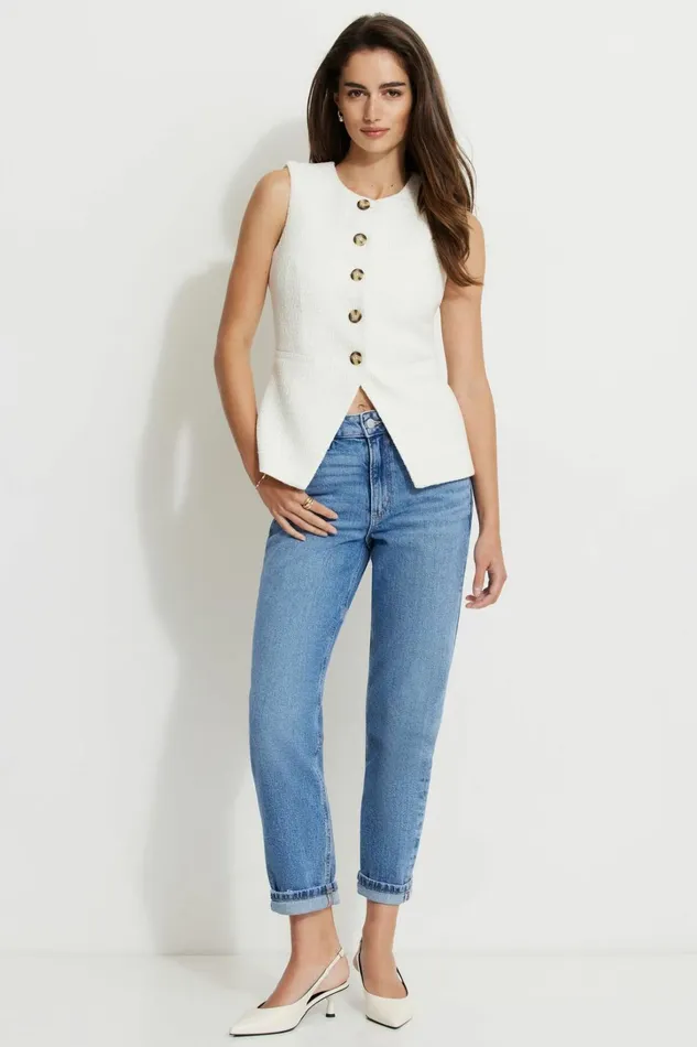 Dynamite Blazers and Vests Women Emery Flyaway Vest White