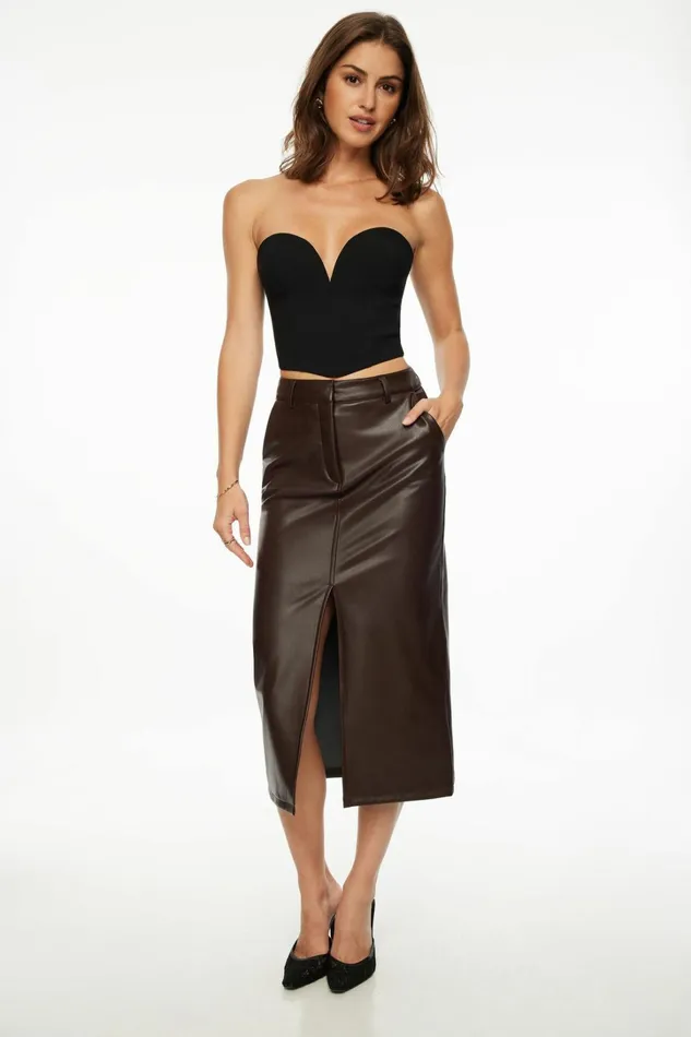 Dynamite Blouses and Tops Women Deep Sweetheart Bustier Top Black