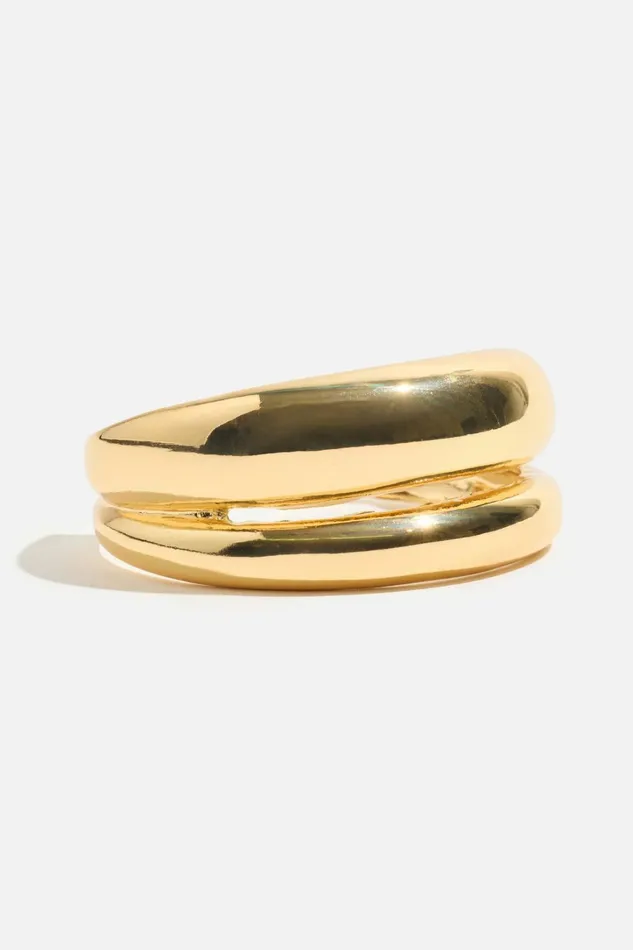 Dynamite Bracelets Women Double Curved Cuff Bracelet YELLOW