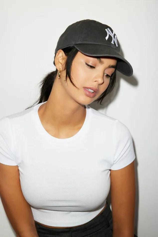 Dynamite Caps and Hats Women New York Clean Up Cap Gray