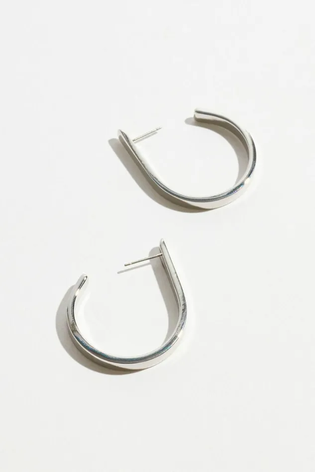 Dynamite Earrings Women Open Loop Hoop Earrings Gray