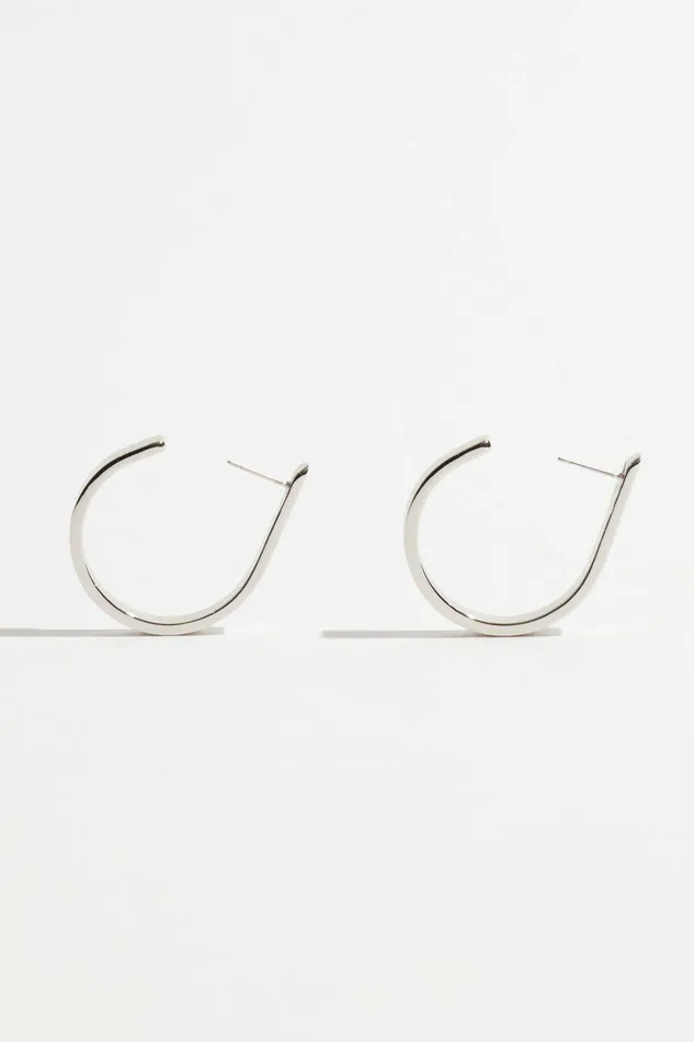 Dynamite Earrings Women Open Loop Hoop Earrings Gray