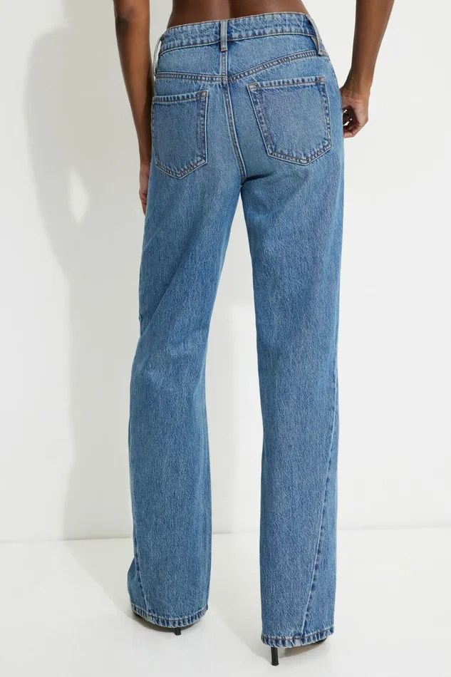 Dynamite Jeans and Denim Women Heidi Wide Leg Twisted Seam Jeans Black
