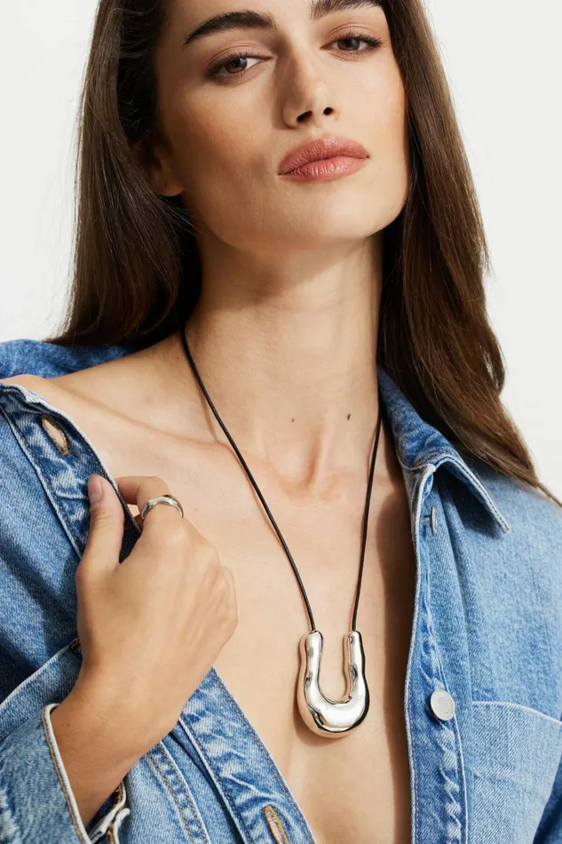Dynamite Necklaces Women U Pendant Necklace Gray