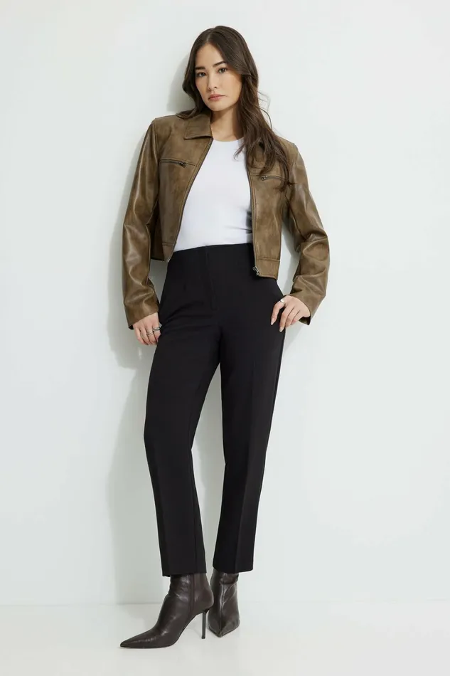 Dynamite Pants Women Emily Tailored Slim Ankle Pants Black