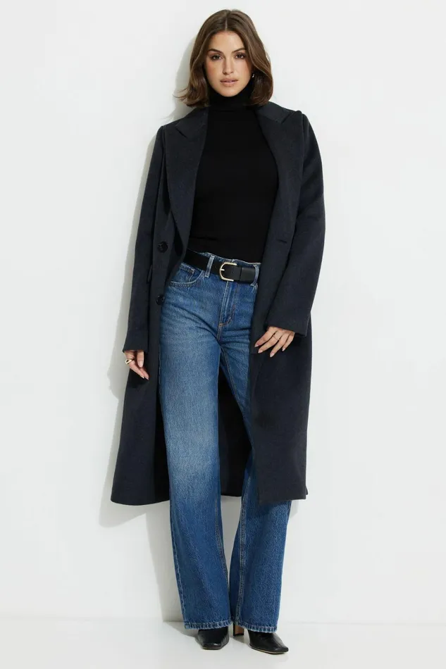 Dynamite Tops Women Button Cuff Turtleneck Sweater Black