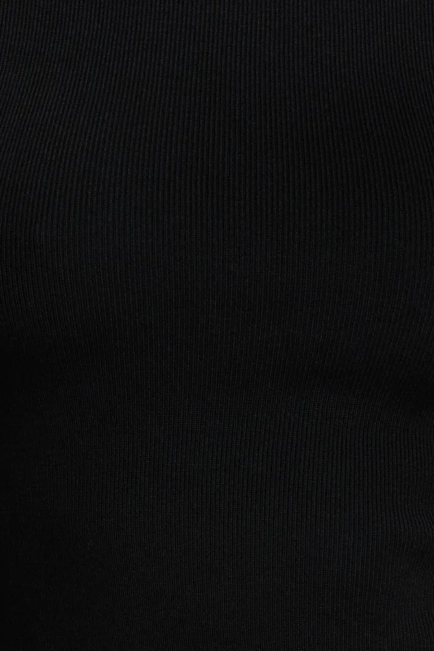 Dynamite Tops Women Button Cuff Turtleneck Sweater Black