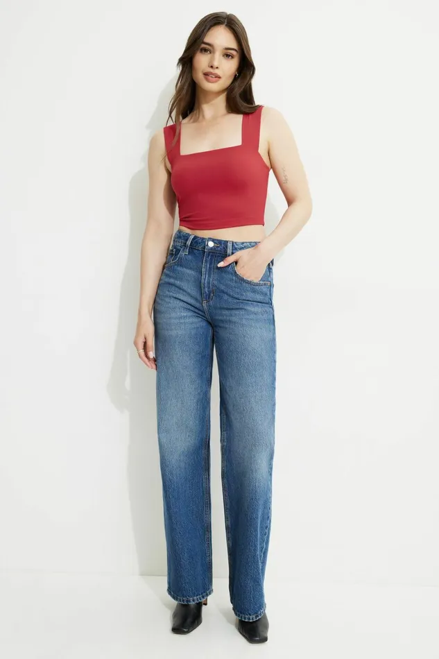 Dynamite Tops Women Lota Sculpt Tank Top Red