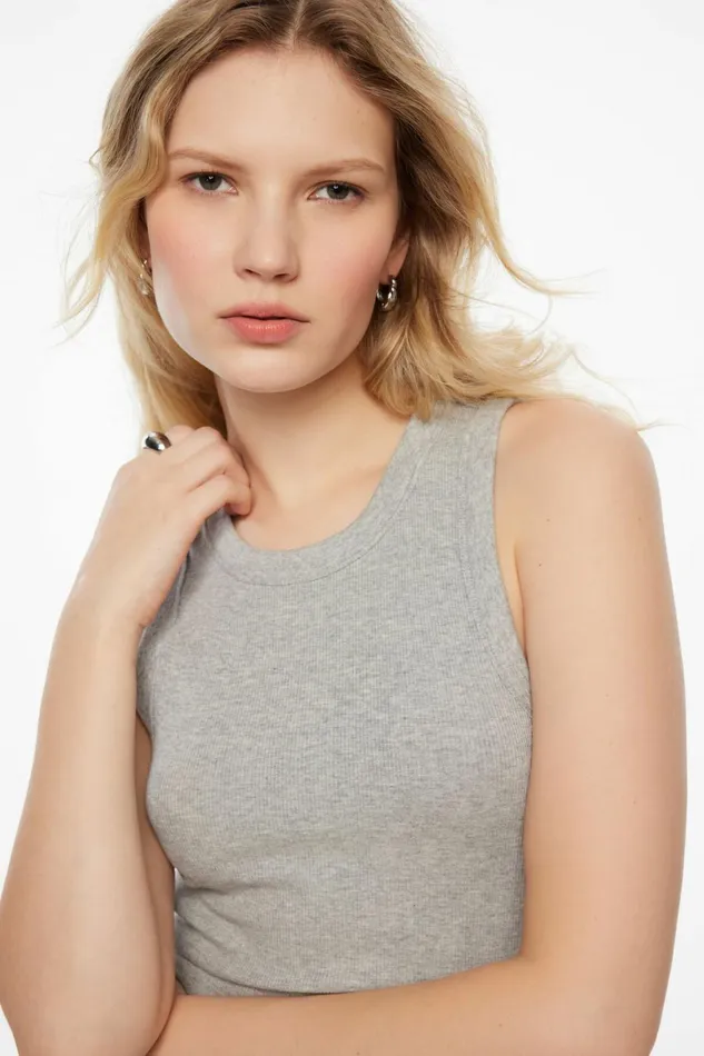Dynamite Tops Women Tedi Tank Top Gray