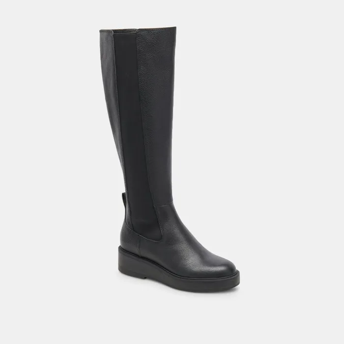 Eamon H2O Wide Calf Boots Black Leather Women Dolce Vita Boots and Booties