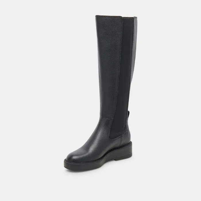 Eamon H2O Wide Calf Boots Black Leather Women Dolce Vita Boots and Booties